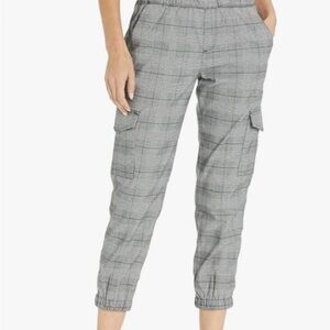 Sanctuary Women’s Gray Houndstooth Plaid Cargo Joggers